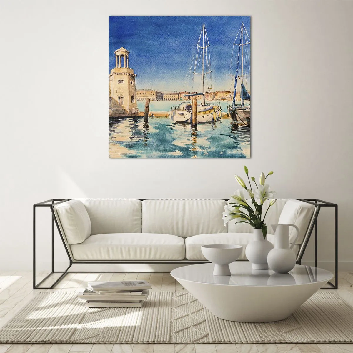 Glasbild - Bild auf glas - Sonnige Lagune - 70x70 cm