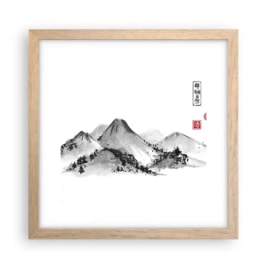 Poster in einem Rahmen aus heller Eiche - Unendliche Fernen - 30x30 cm