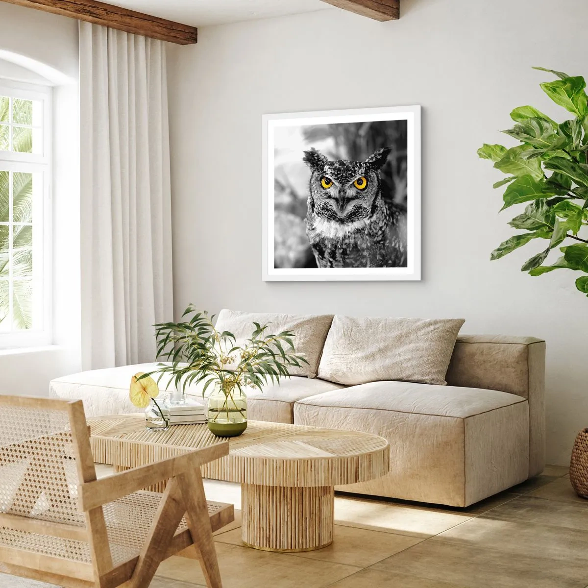 Poster in einem weißen Rahmen - Nichts wird sich verstecken - 30x30 cm