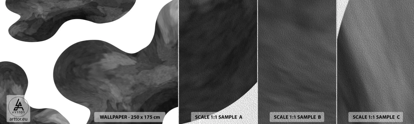 Fototapeten Muster Premium Sand - Milchstraße - Abstraktion, Stück, Schwarz und weiß - 100x30 cm