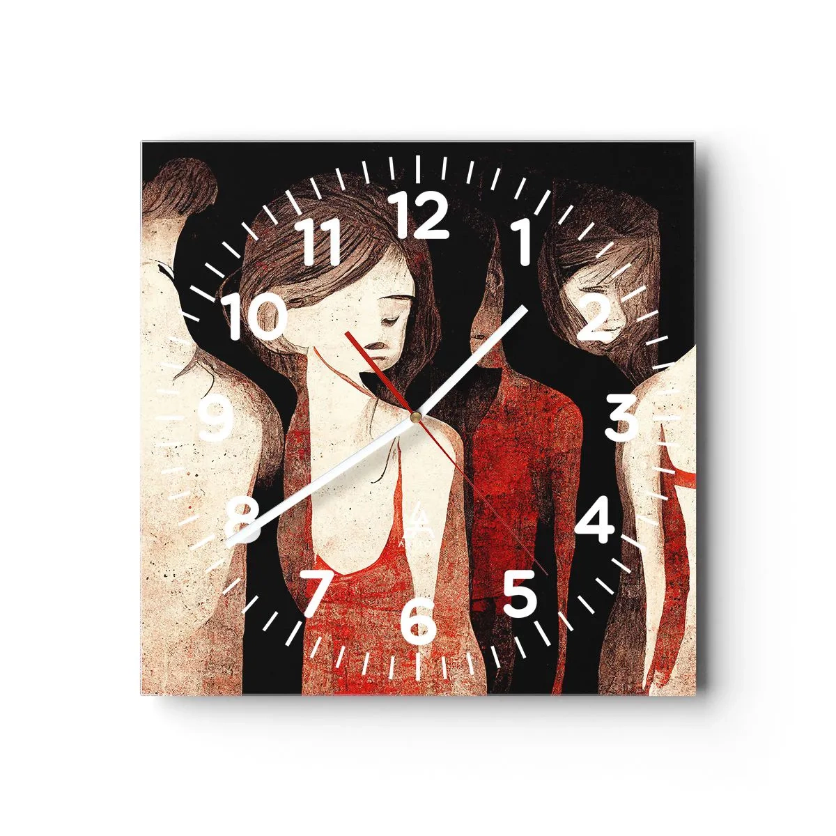 Wanduhr - Glasuhr - Madonnen der Dunkelheit - 40x40 cm