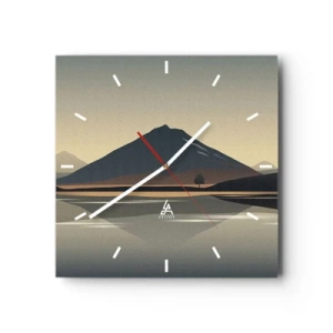 Wanduhr - Glasuhr - Spiegelreflexion - 40x40 cm