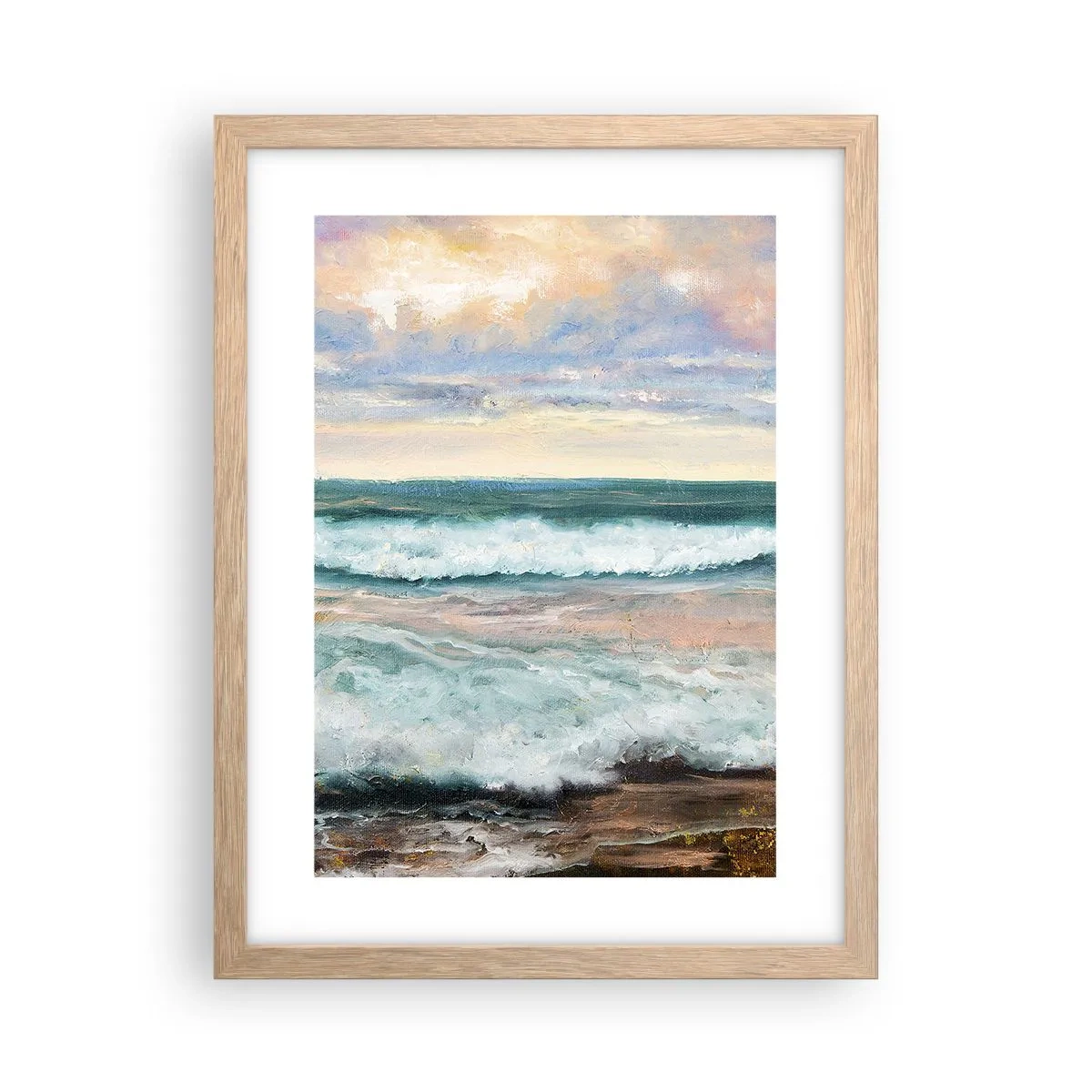 Poster in einem Rahmen aus heller Eiche - Hier werden Sie Ihre Seele baumeln lassen - 30x40 cm