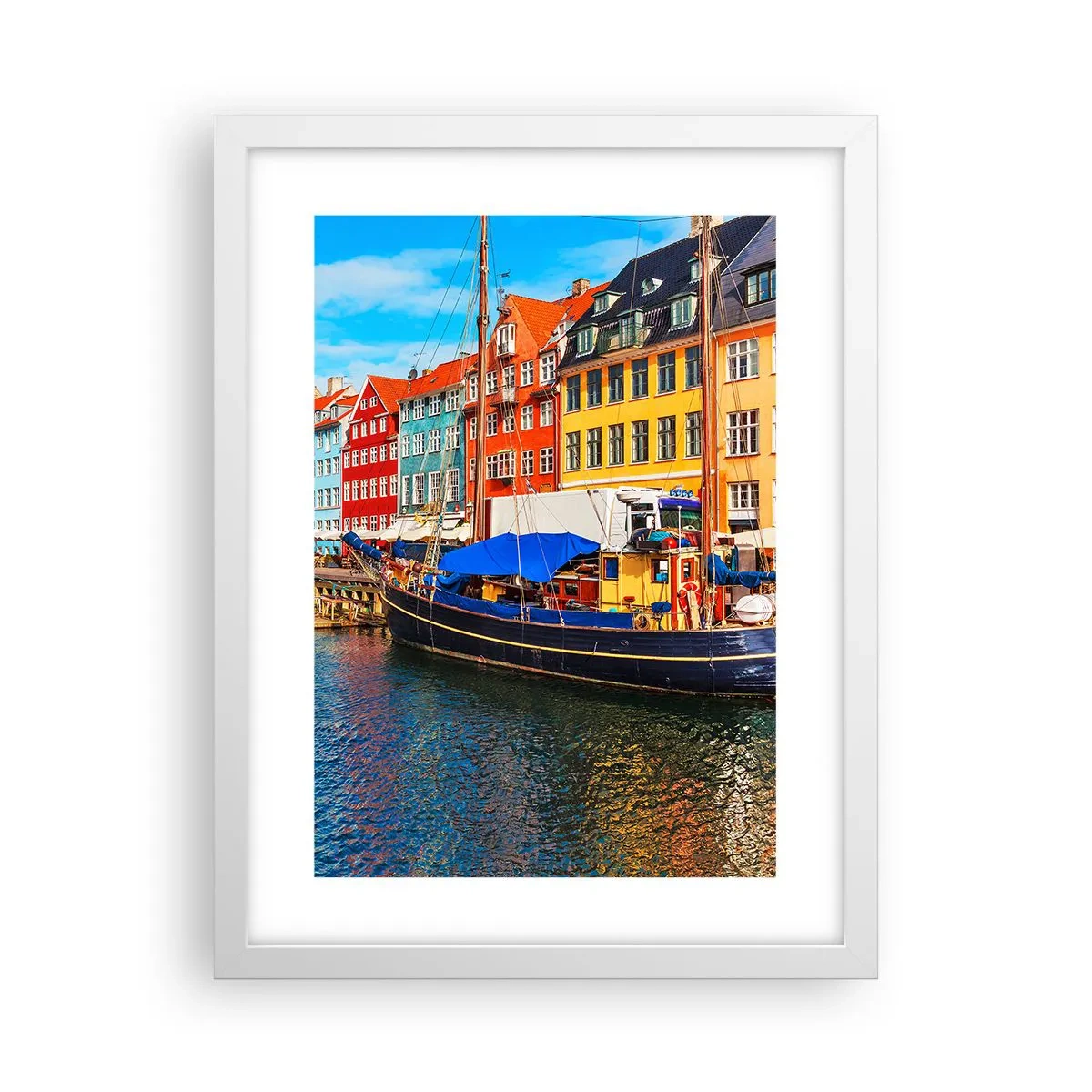 Poster in einem weißen Rahmen - Fröhlicher Kai - 30x40 cm