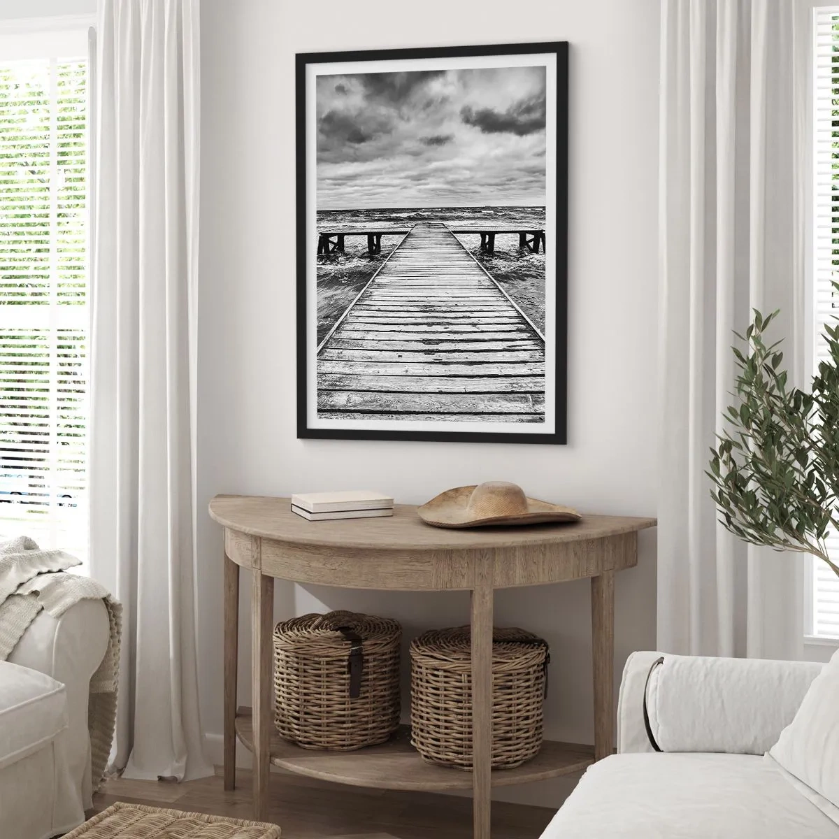 Poster in einem schwarzem Rahmen - Ich warte darauf, dass der Wind wegjagt... - 40x50 cm