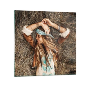 Glasbild - Bild auf glas - Auf dem Weg in den Sommer der Liebe - 40x40 cm