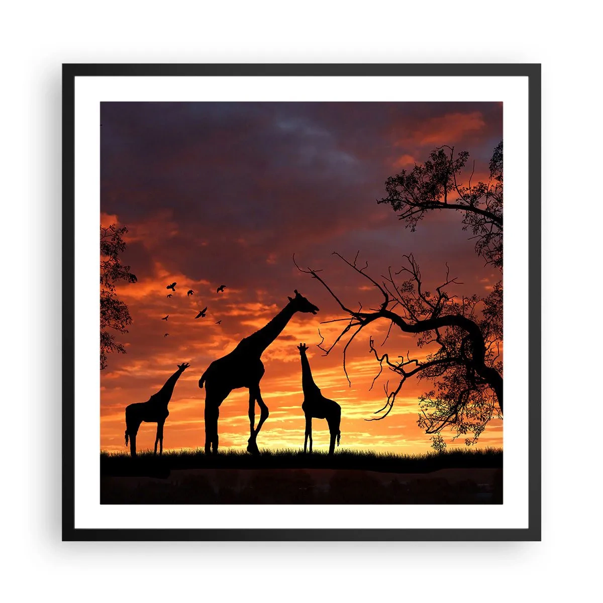 Poster in einem schwarzem Rahmen - Ein kleines Abendessen mit deinen Liebsten - 60x60 cm