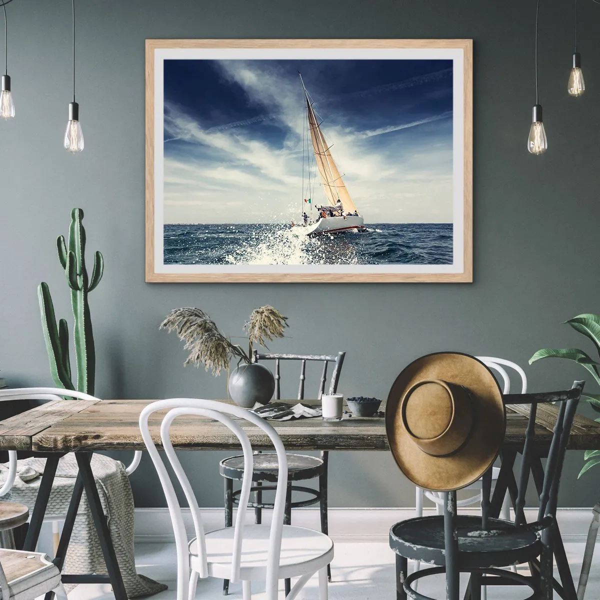 Poster in einem Rahmen aus heller Eiche - Sie werden uns nicht einholen! - 50x40 cm