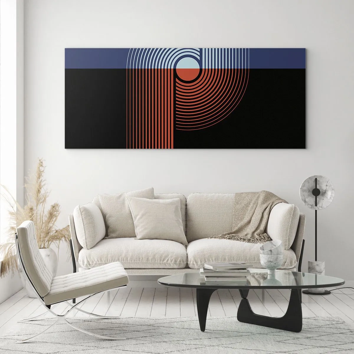 Glasbild - Bild auf glas - In einer geometrischen Umarmung - 100x40 cm