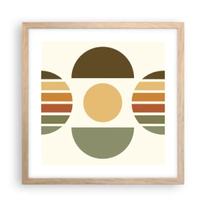 Poster in einem Rahmen aus heller Eiche - In Erdtönen - 40x40 cm