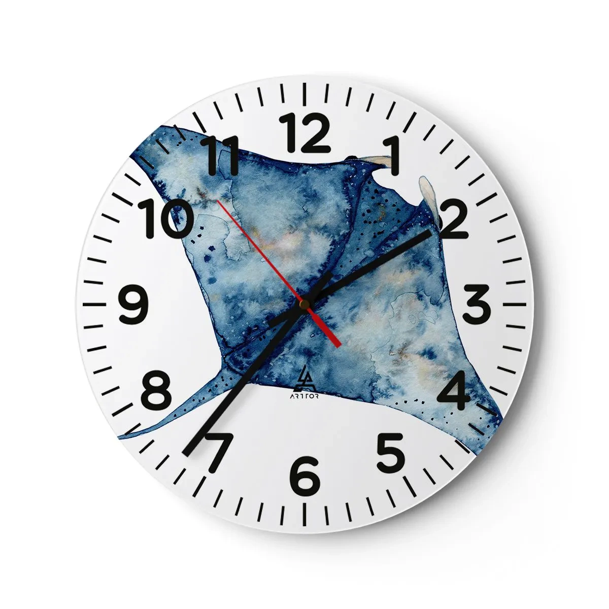 Wanduhr - Glasuhr - Leben im Blau - 40x40 cm