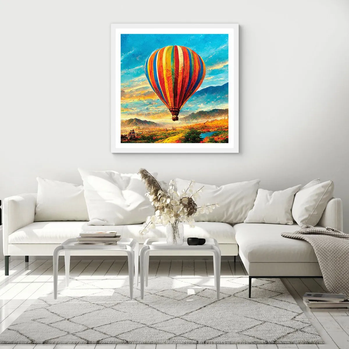 Poster in einem weißen Rahmen - In der Stille sieht man mehr - 30x30 cm