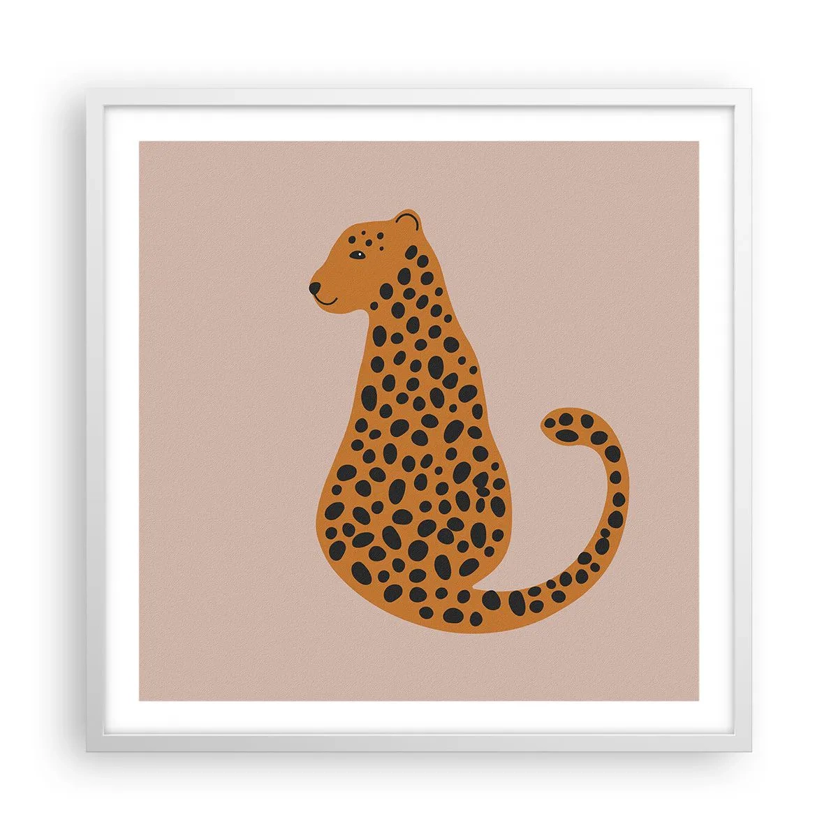 Poster in einem weißen Rahmen - Leopardenmuster ist ein modisches Muster - 60x60 cm