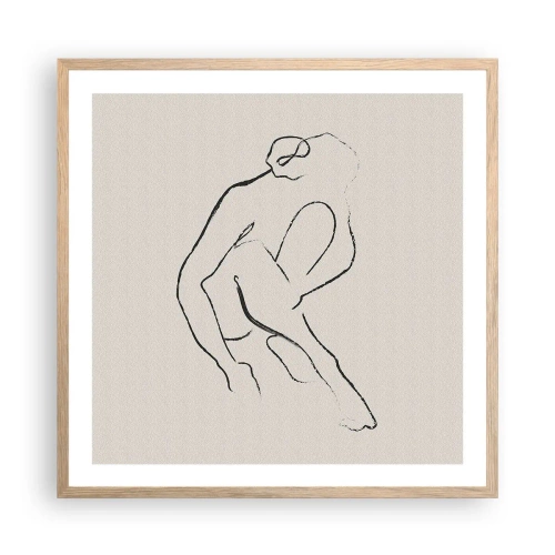 Poster in einem Rahmen aus heller Eiche - Intime Skizze - 60x60 cm