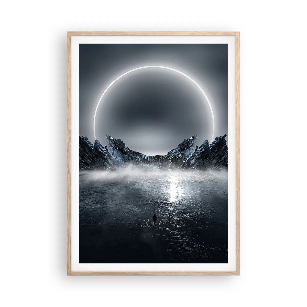 Poster in einem Rahmen aus heller Eiche - Ende der Geschichte - 70x100 cm