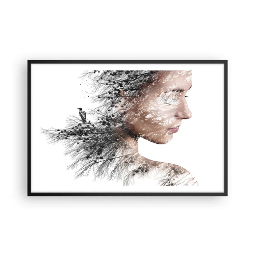 Poster in einem schwarzem Rahmen - Der Geist des Waldes - 91x61 cm
