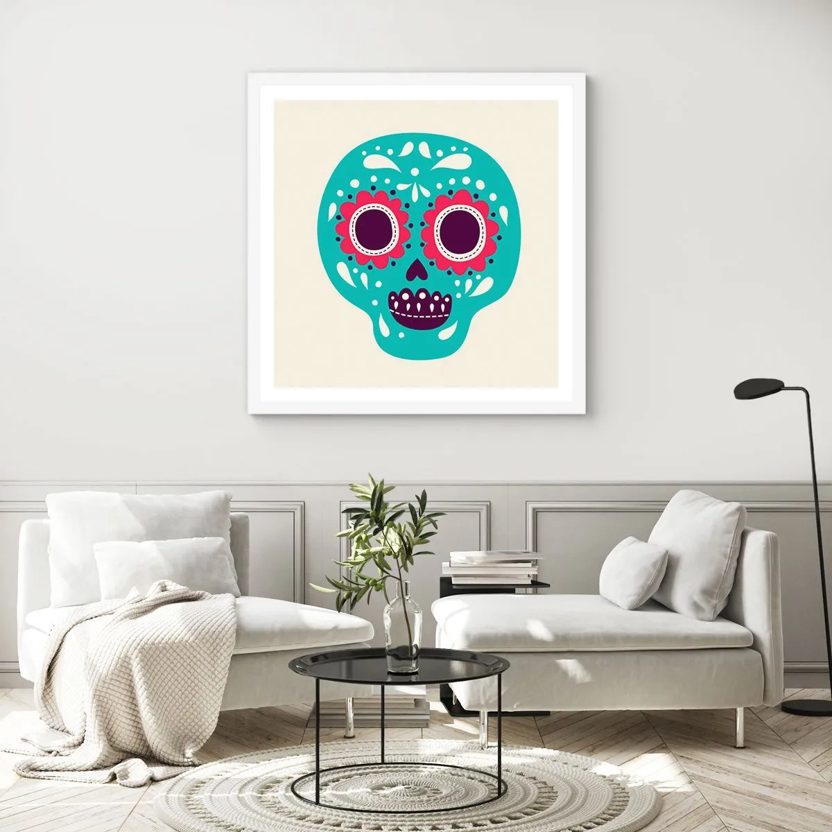 Poster in einem weißen Rahmen - Das Leben – Spaß bis zum Tod - 30x30 cm