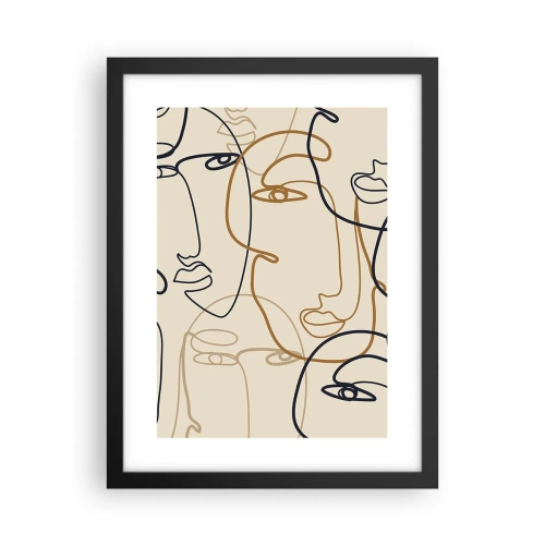 Poster in einem schwarzem Rahmen - Das Porträt wird multipliziert - 30x40 cm