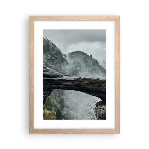 Poster in einem Rahmen aus heller Eiche - Abenteuer beginnt gleich - 30x40 cm