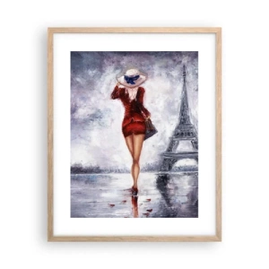 Poster in einem Rahmen aus heller Eiche - Pariser Symbole - 40x50 cm