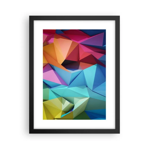 Poster in einem schwarzem Rahmen - Regenbogen-Origami - 30x40 cm