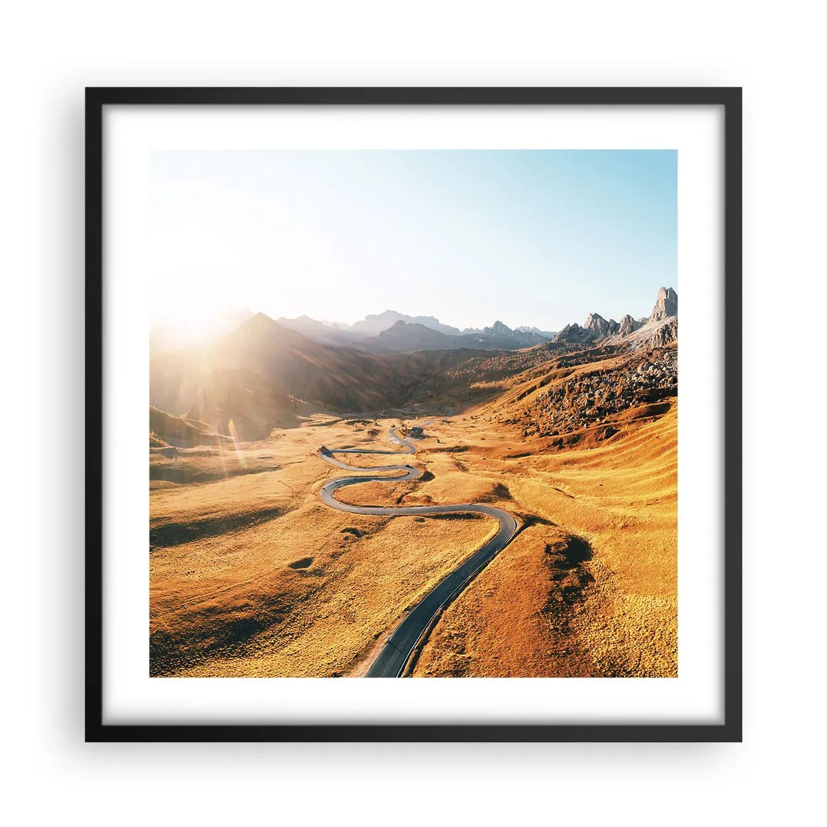 Poster in einem schwarzem Rahmen - In einem goldenen Tal - 50x50 cm