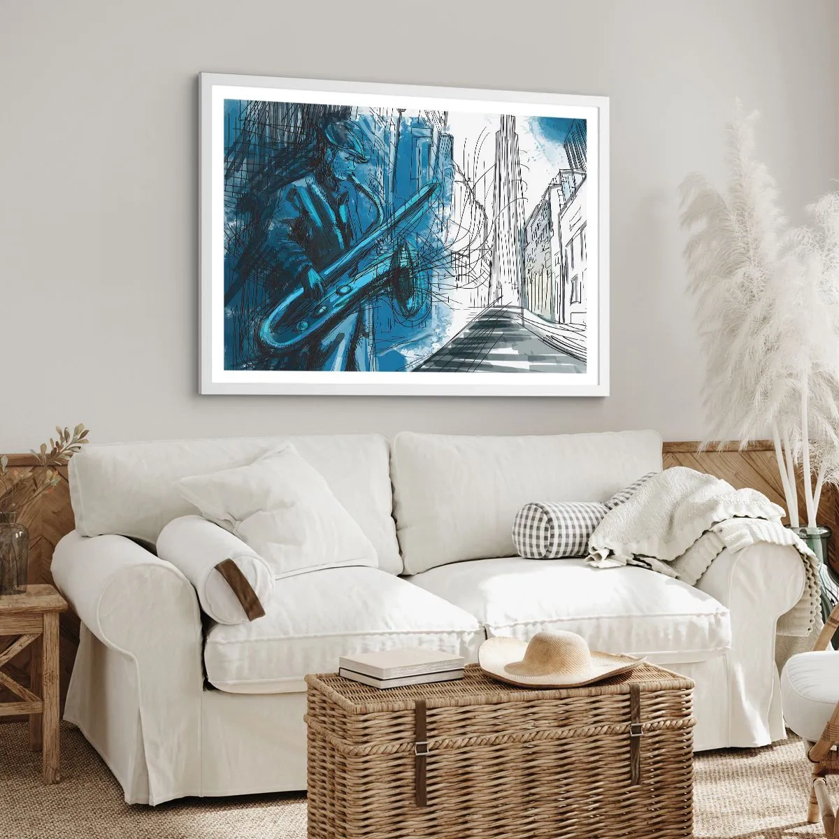 Poster in einem weißen Rahmen - Urbane Rhapsodie - 50x40 cm