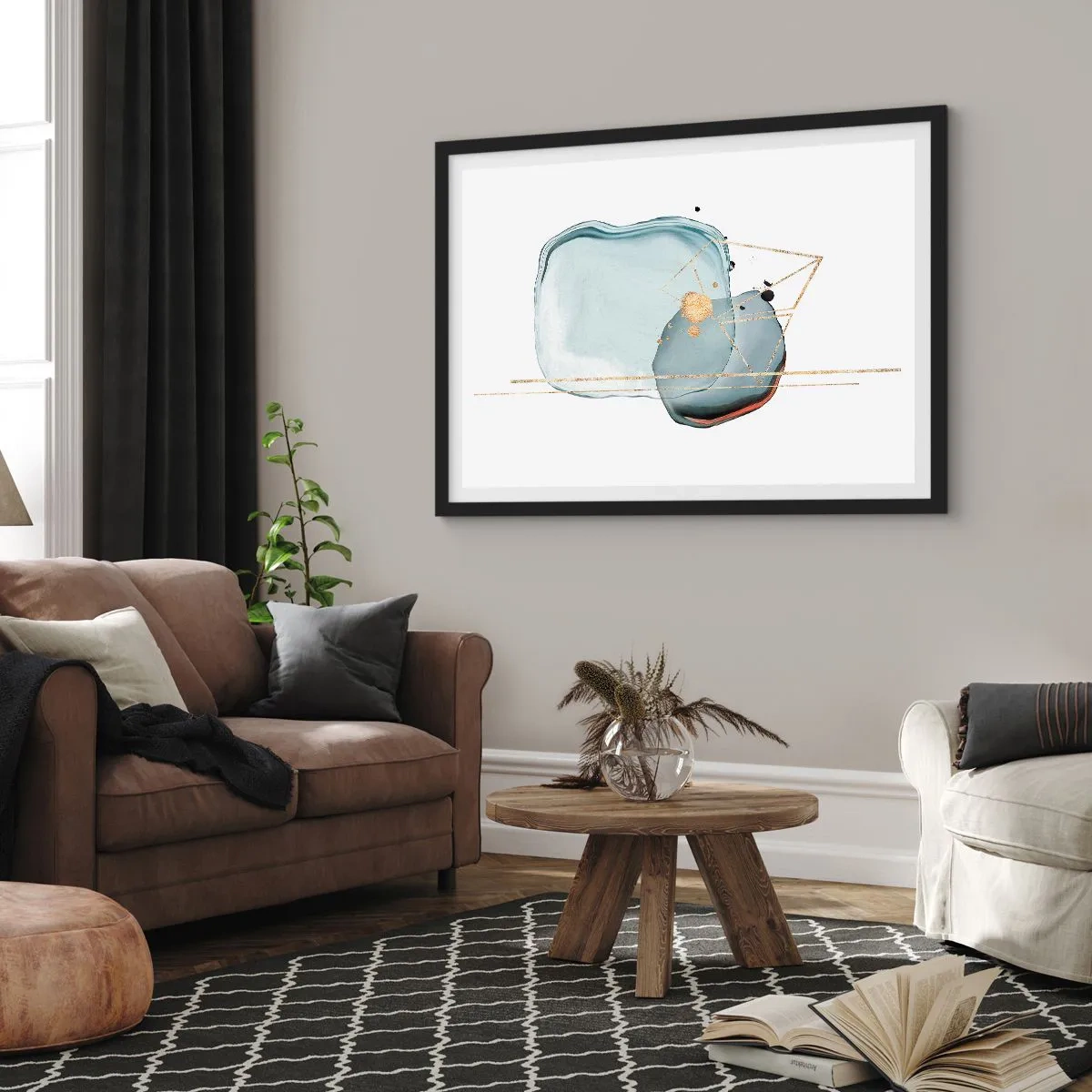 Poster in einem schwarzem Rahmen - Eine Studie über Tropfen - 40x30 cm