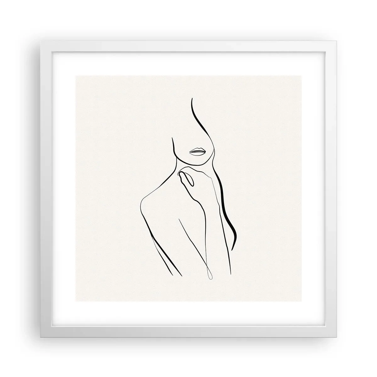 Poster in einem weißen Rahmen - Eine Welle der Melancholie - 40x40 cm