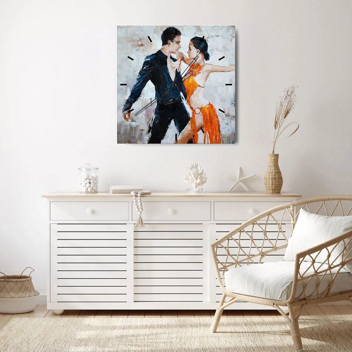 Wanduhr - Glasuhr - Schmutziges Tanzen - 40x40 cm