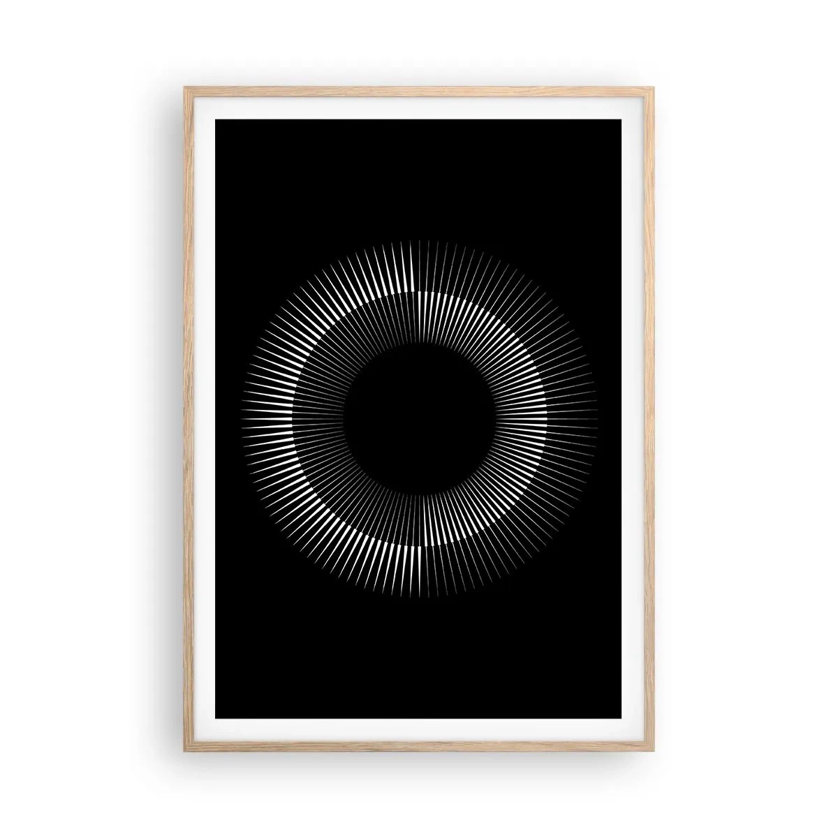 Poster in einem Rahmen aus heller Eiche - Schwarze Sonne - 70x100 cm