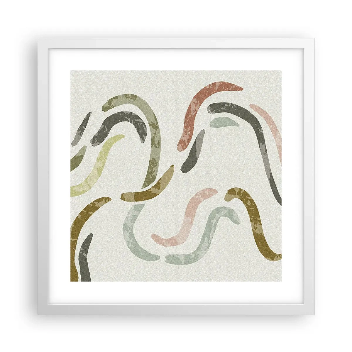 Poster in einem weißen Rahmen - Fröhlicher Tanz der Abstraktion - 40x40 cm