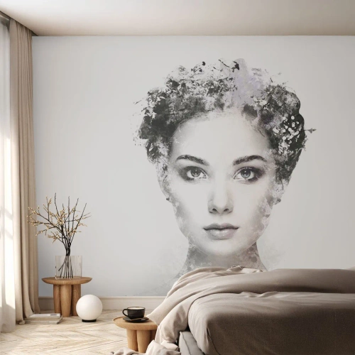 Selbstklebende Fototapete Deluxe Sticker - Ein äußerst stilvolles Portrait - Das Gesicht einer Frau, Frau, Abstraktion - 250x175 cm