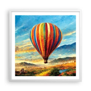 Poster in einem weißen Rahmen - In der Stille sieht man mehr - 60x60 cm