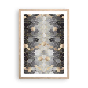 Poster in einem Rahmen aus heller Eiche - Diamant-Komposition - 50x70 cm