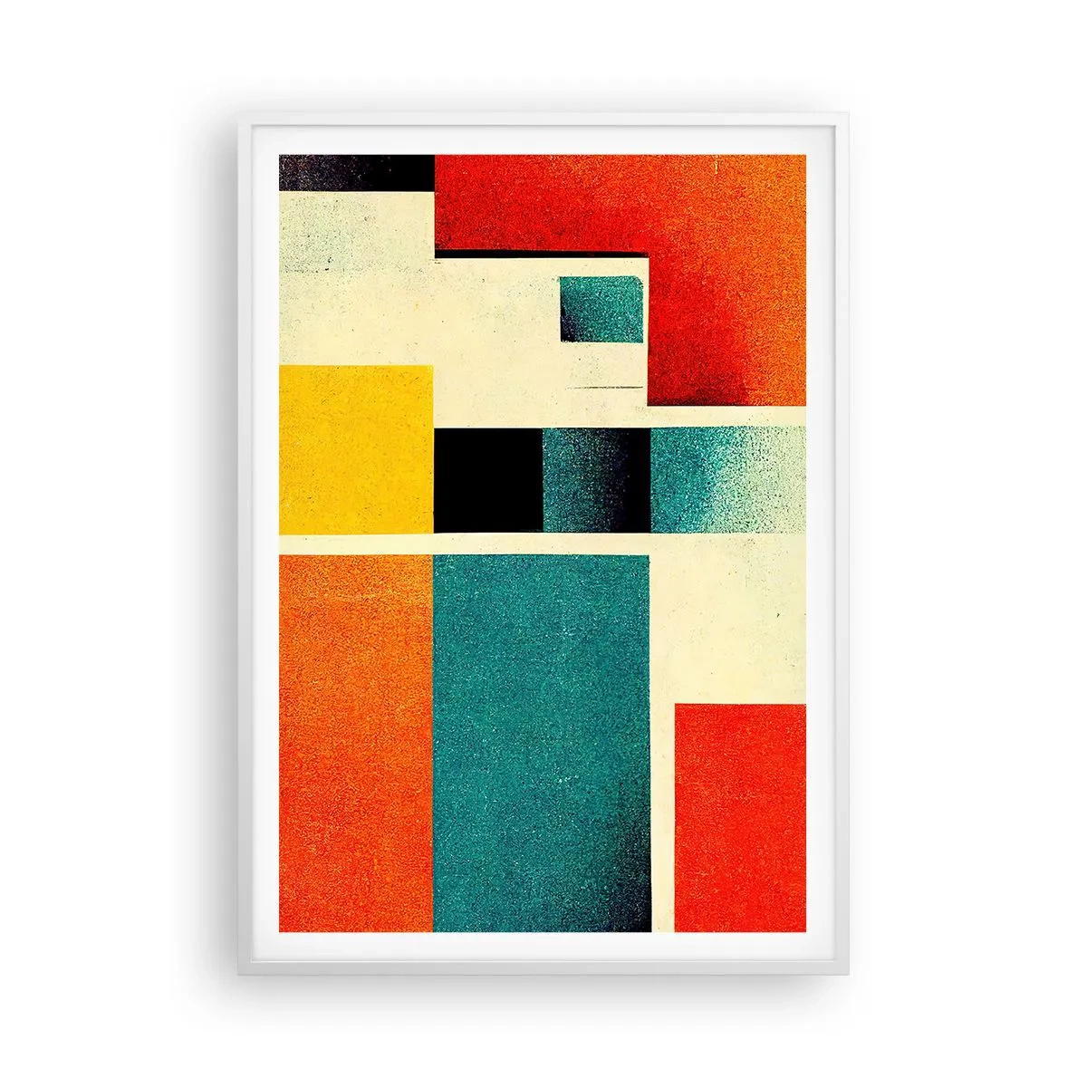 Poster in einem weißen Rahmen - Geometrische Abstraktion – gute Energie - 70x100 cm