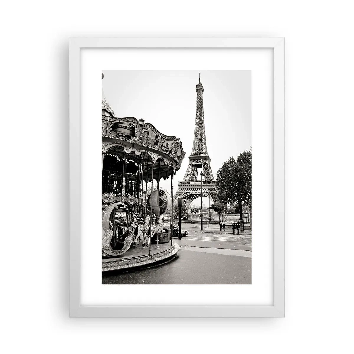 Poster in einem weißen Rahmen - So lustig ist es nur in Paris - 30x40 cm