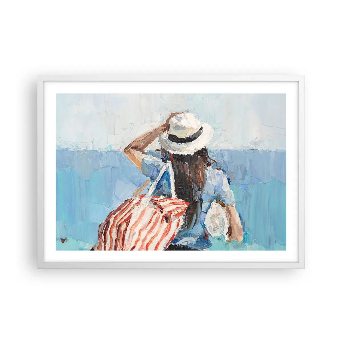 Poster in einem weißen Rahmen - Willkommen in den Sommerferien - 70x50 cm