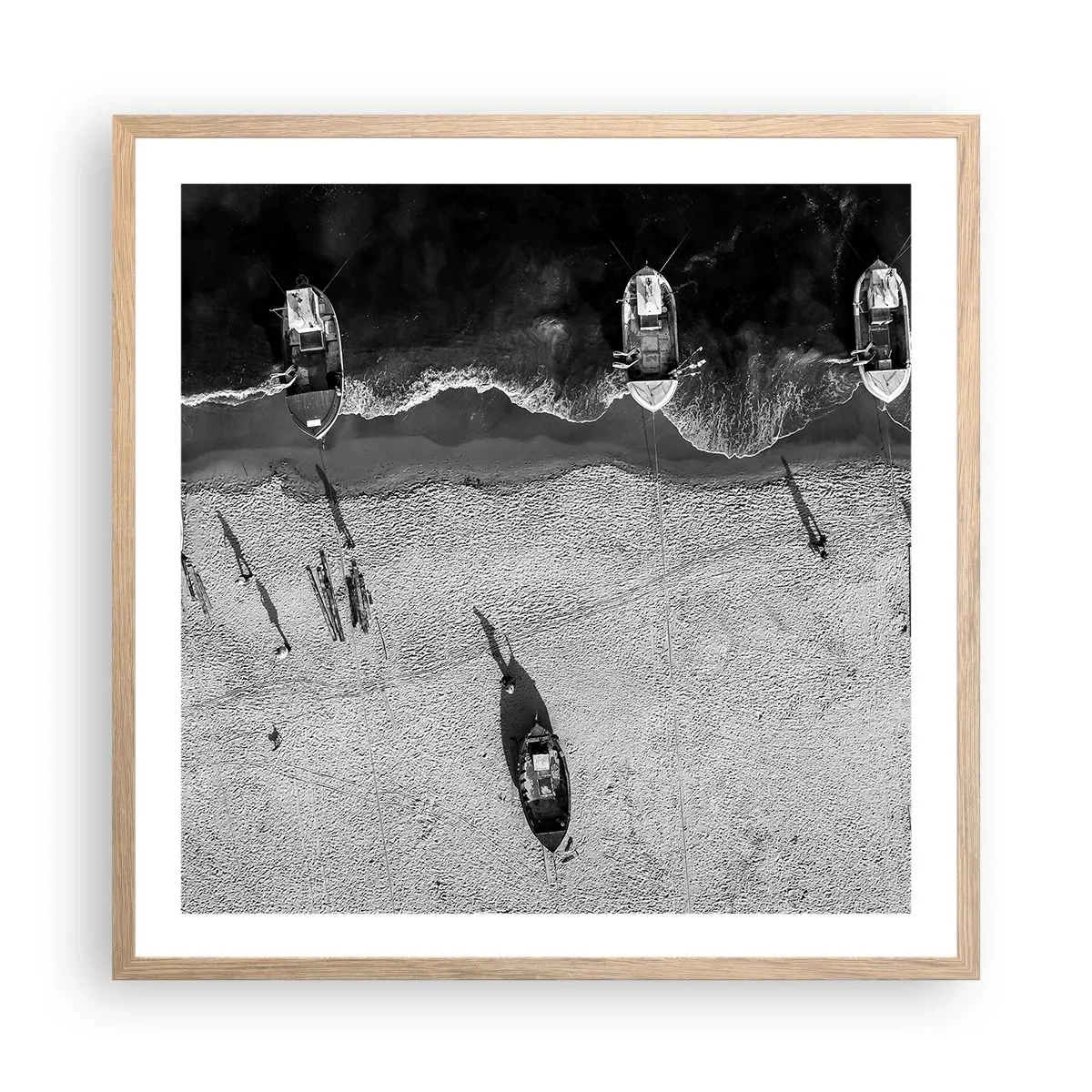 Poster in einem Rahmen aus heller Eiche - Immer noch am Ufer… - 60x60 cm