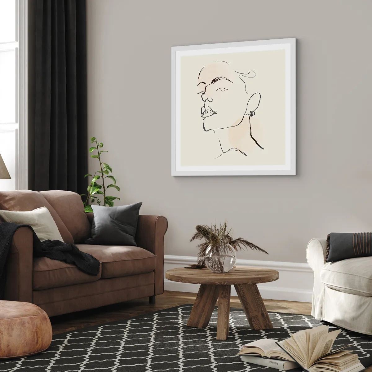 Poster in einem weißen Rahmen - Ein stolzer Blick - 30x30 cm