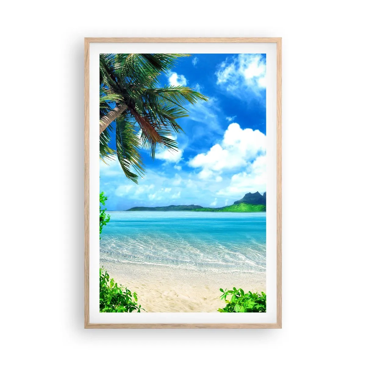 Poster in einem Rahmen aus heller Eiche - Das Azurblau der Tropen - 61x91 cm