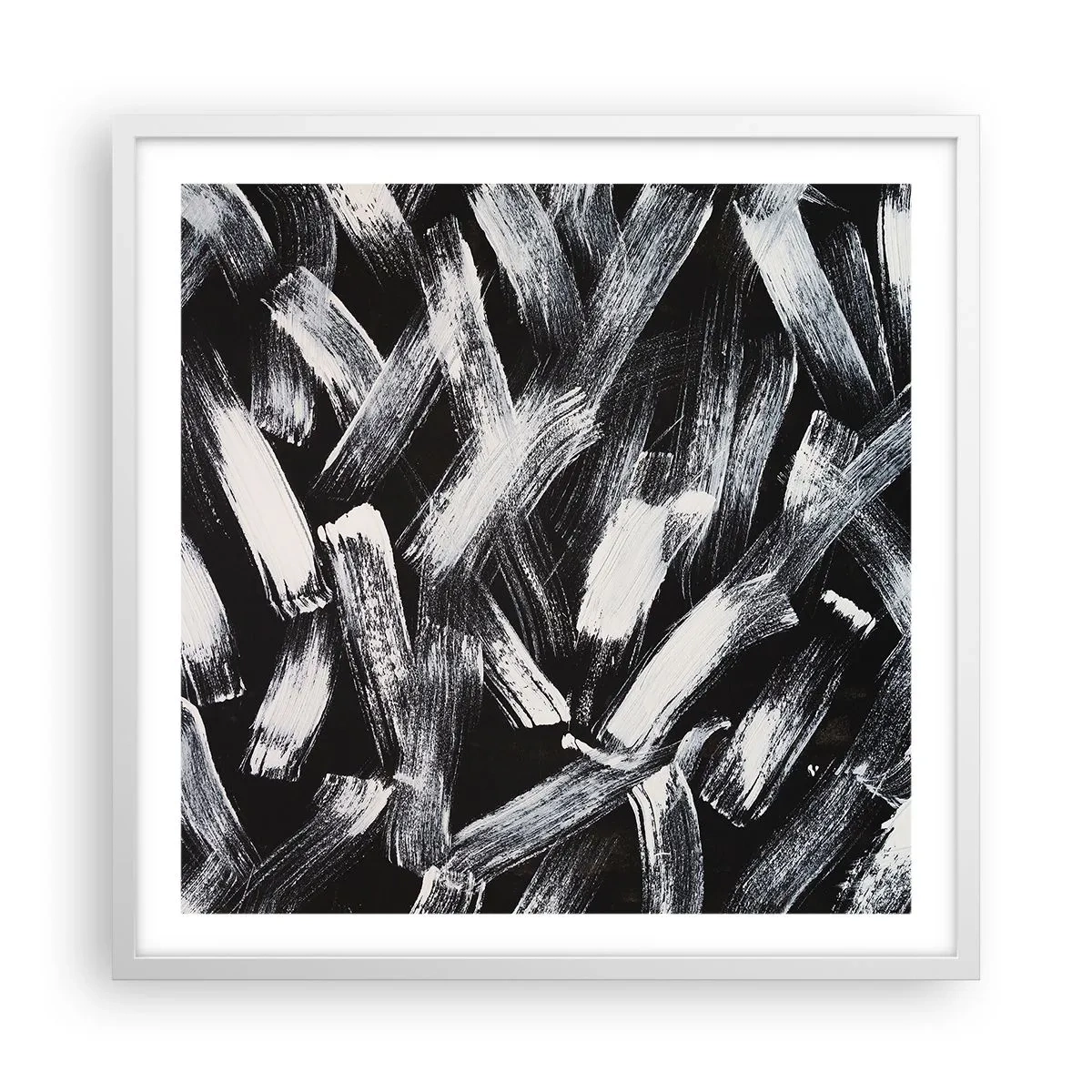 Poster in einem weißen Rahmen - Abstraktion im industriellen Geist - 60x60 cm