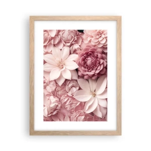 Poster in einem Rahmen aus heller Eiche - In rosa Blütenblättern - 30x40 cm