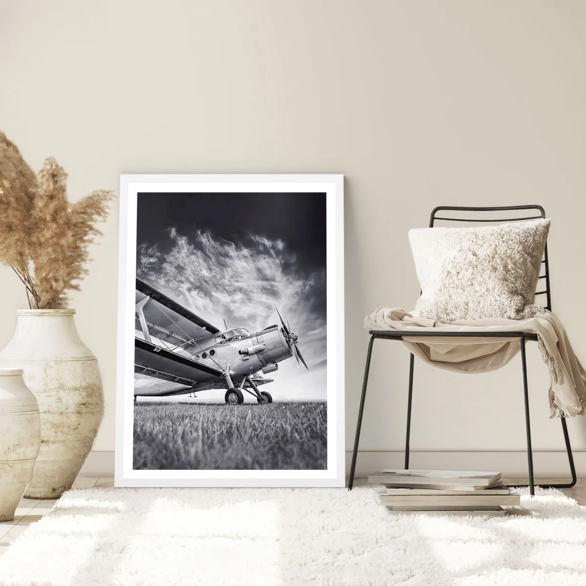 Poster in einem weißen Rahmen - Der geflügelte Wanderer - 40x50 cm