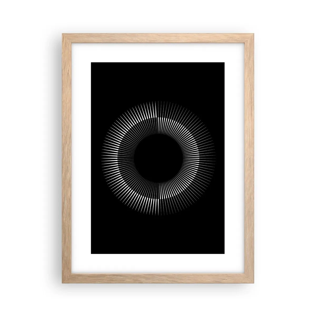 Poster in einem Rahmen aus heller Eiche - Schwarze Sonne - 30x40 cm