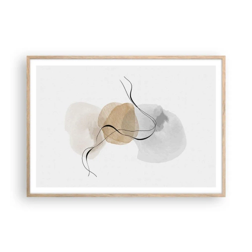 Poster in einem Rahmen aus heller Eiche - Luftperlen - 100x70 cm