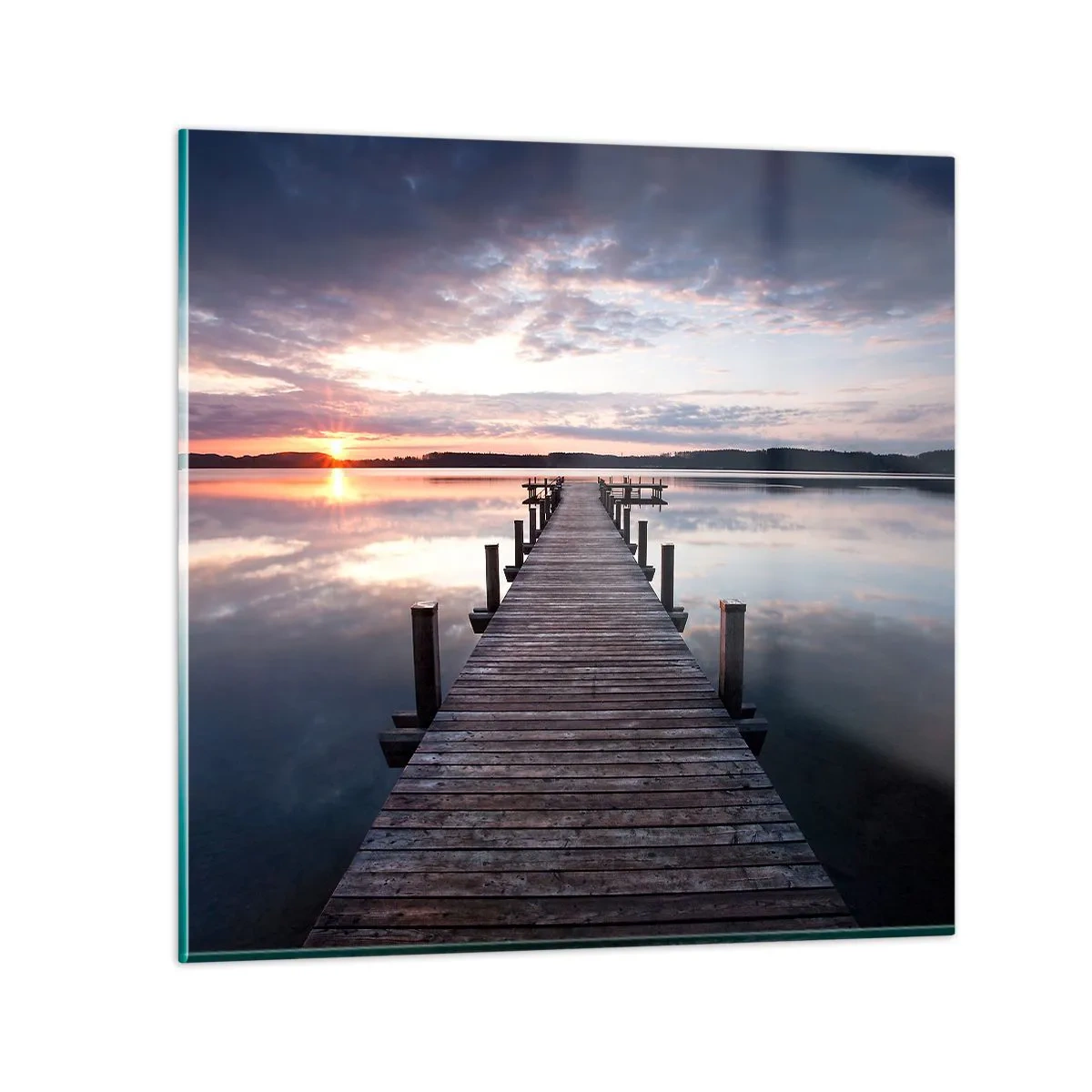 Glasbild - Bild auf glas - Eine stille Grenze zwischen Tag und Nacht - 60x60 cm