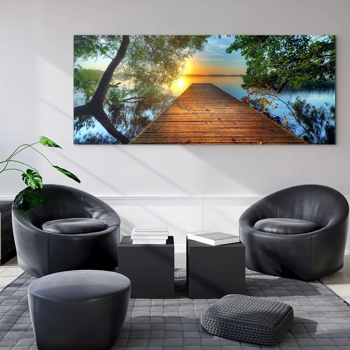 Glasbild - Bild auf glas - Nimm dir Zeit, setz dich hin - 90x30 cm