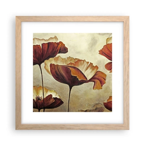 Poster in einem Rahmen aus heller Eiche - Weideland - 30x30 cm