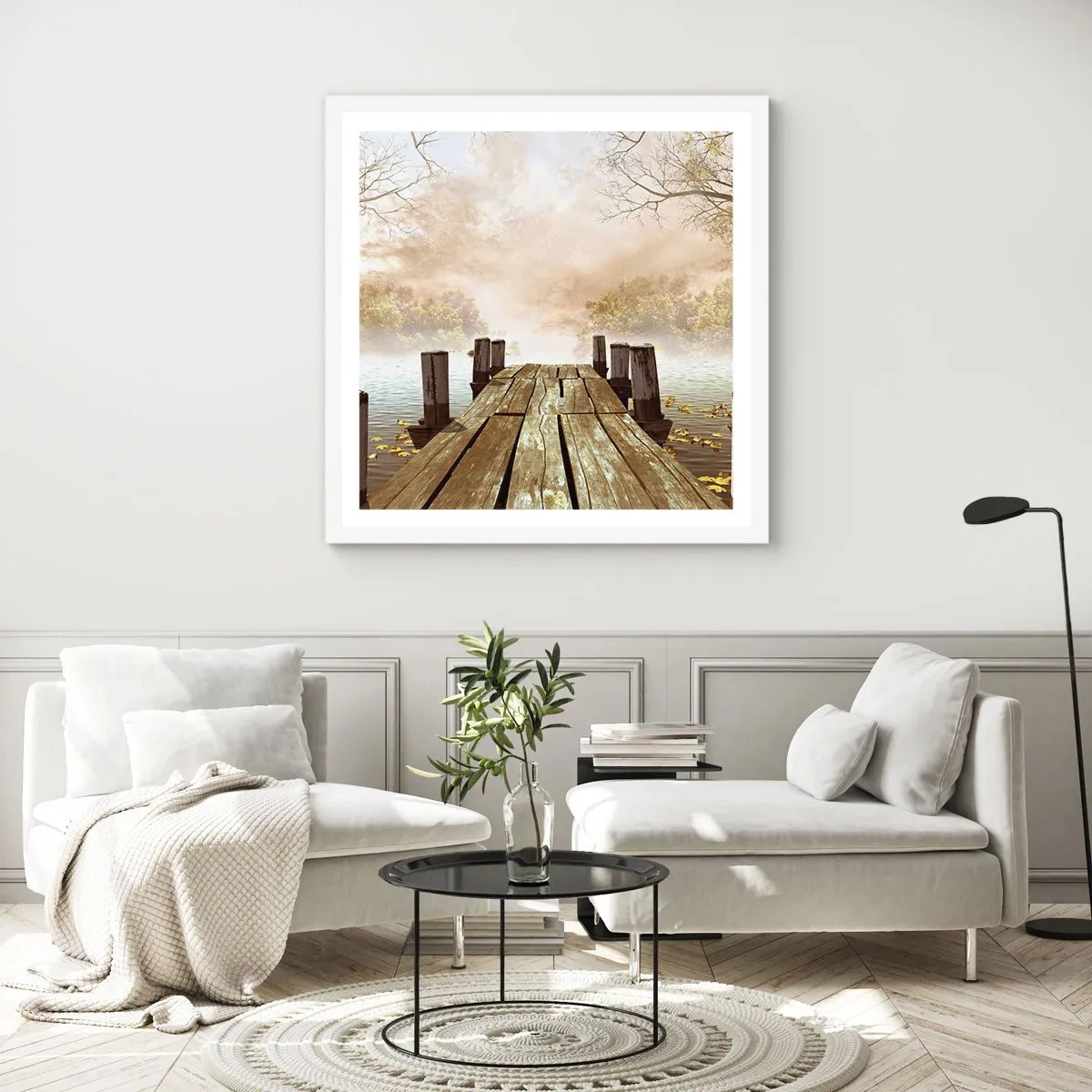 Poster in einem weißen Rahmen - Die milde Traurigkeit des Herbstes - 50x50 cm